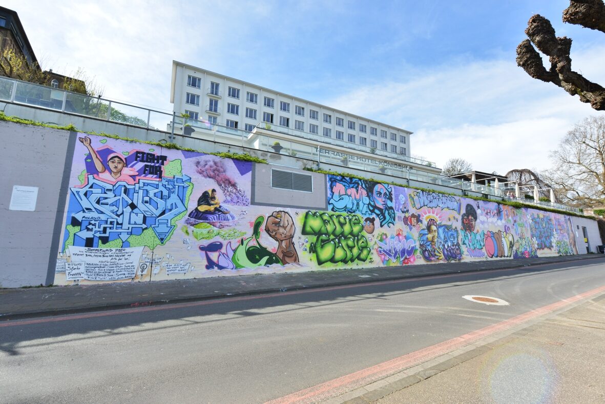 Ansicht Graffiti-Wand 2024 von links.