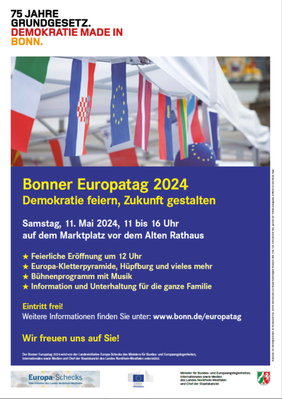 Das Bild zeigt das Plakat zum diesjährigen Bonner Europatag.
