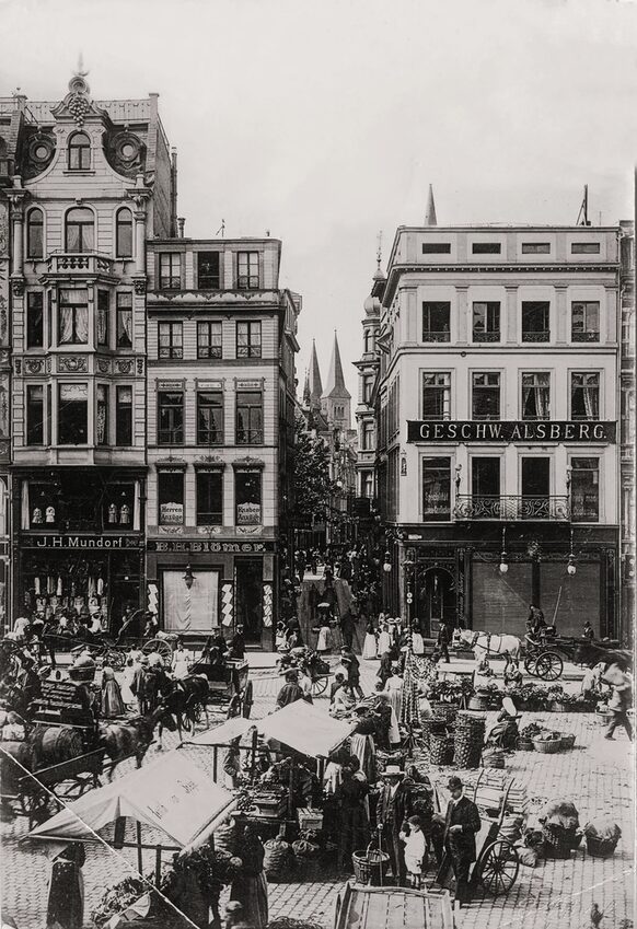 Bonner Marktplatz um die Wende zum 20. Jahrhundert