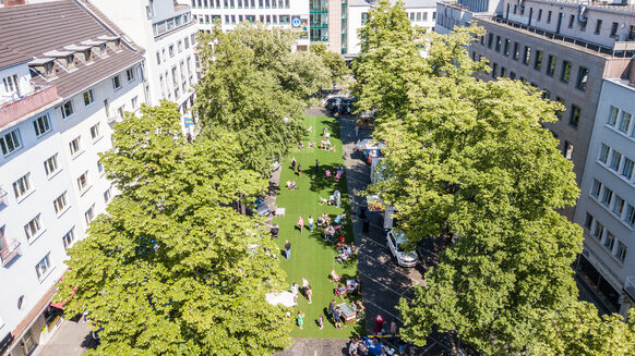 Luftbild: Tag der Städtebauförderung auf dem Stiftsplatz