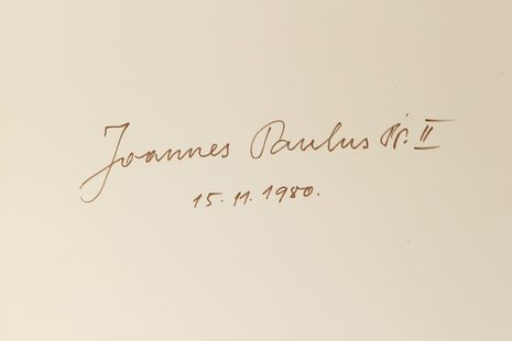 Unterschrift von Papst Johannes Paul II.