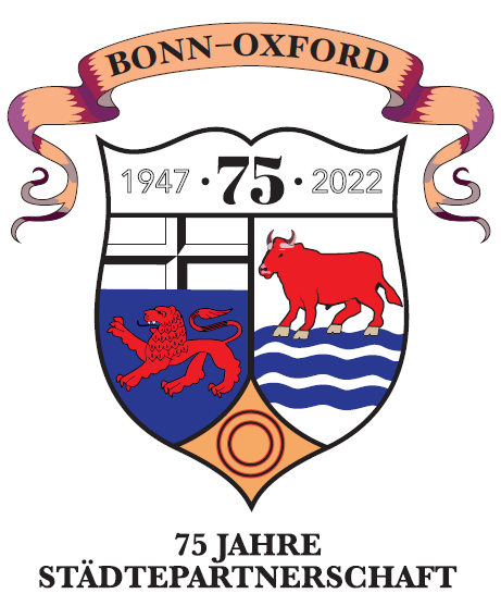 Wappen von Oxford und Bonn - 75 Jahre Städtepartnerschaft Oxford und Bonn 1947 bis 2022