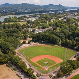 Luftaufnahme des Baseball-Stadions Bonn