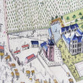 Schloss Alfter mit dem angrenzenden Kloster St. Anna der Augustinerinnen auf einer Karte von 1793