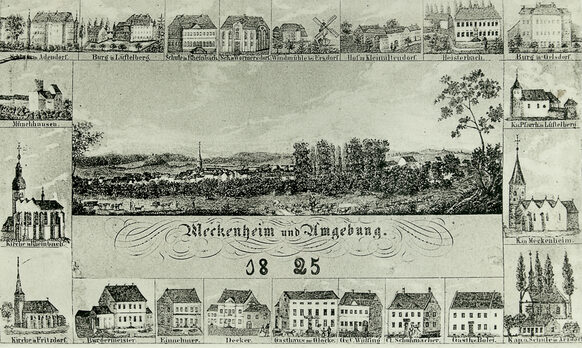 Reconstructed postcard view of Meckenheim
