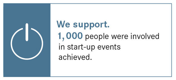 1,000 people were involved in start-up events achieved