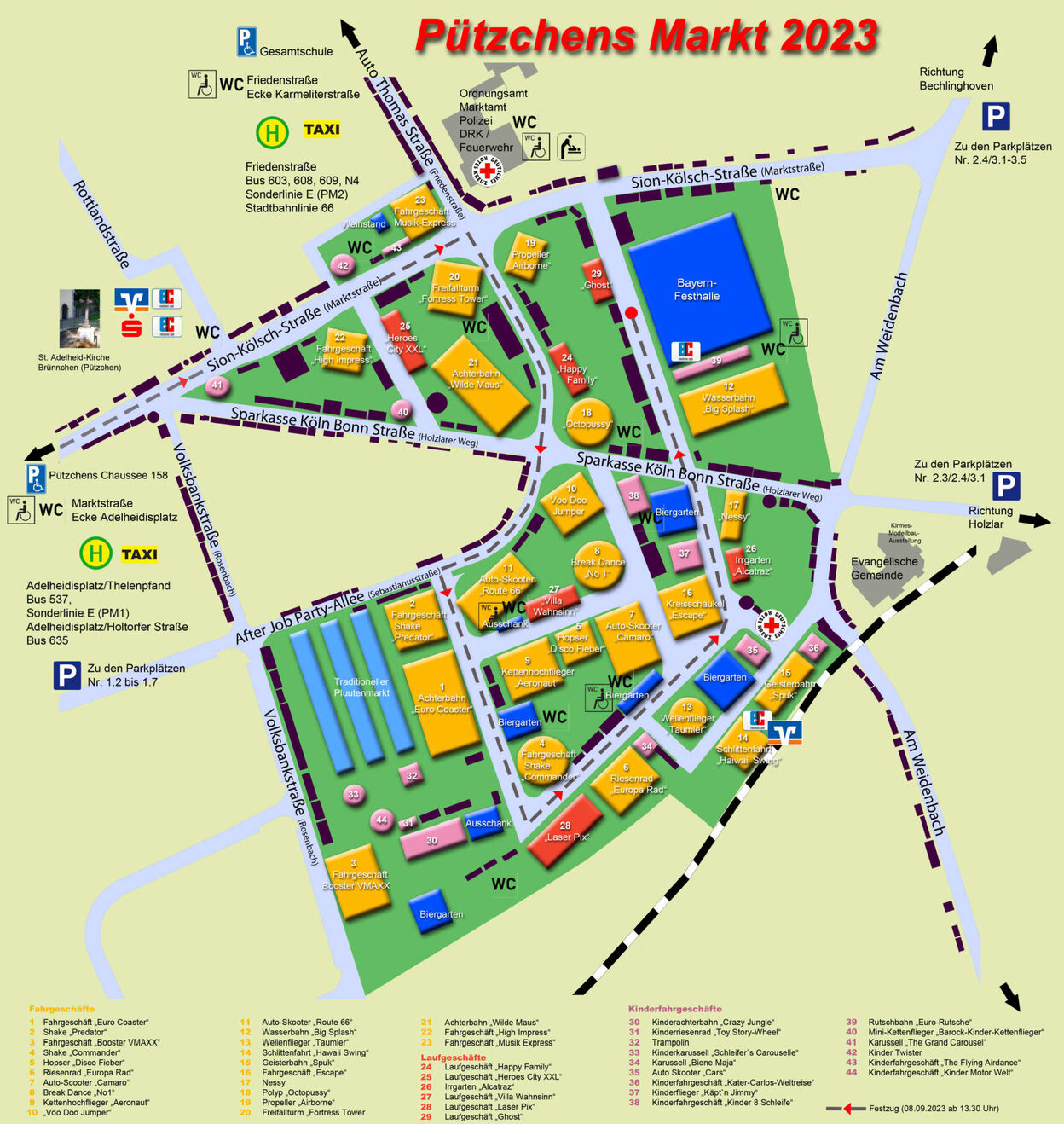 Map of Pützchens Markt fair