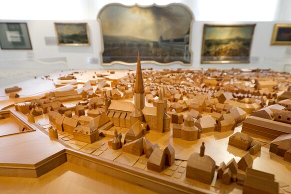 Ein Holzmodell der Stadt Bonn