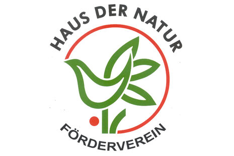 Das Logo des Fördervereins Haus der Natur zeigt eine stilisierte Blume und einen Vogel