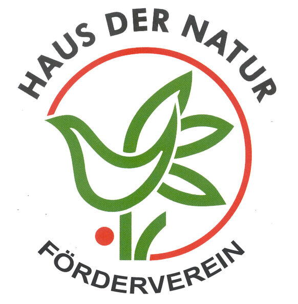Das Logo des Fördervereins Haus der Natur zeigt eine stilisierte Blume und einen Vogel