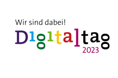 Logo mit einem bunten Schriftzug Digitaltag 2023