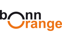 Logo in den Farben schwarz und orange mit Schriftzug bonnorange