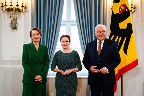 Elke Büdenbender, Oberbürgermeisterin Katja Dörner und Bundespräsident Frank-Walter Steinmeier