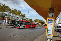 Busse stehen am Zentralen Omnibusbahnhof
