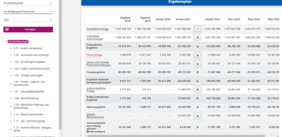 Screenshot der Startseite des Interaktiven Haushalts