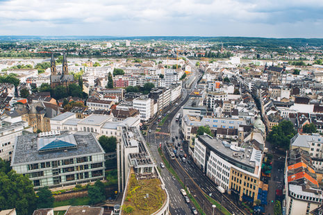 Luftbild der Bonner Innenstadt im Bereich Oxfordstraße