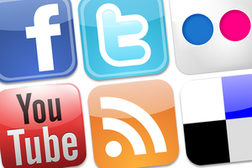 Collage der Logos verschiedener Social Media Kanäle