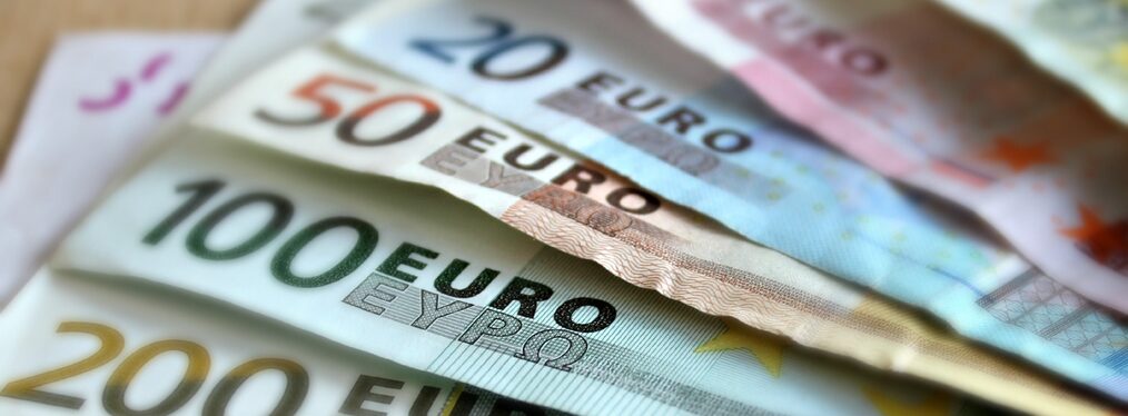 Euroscheine in verschiedenen Werthöhen