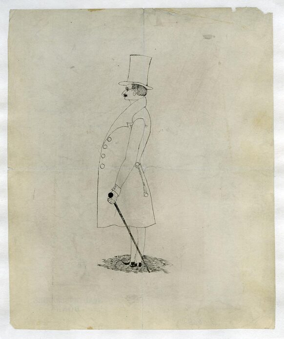 Bernhard Helfrich Hundeshagen, Karikatur circa 1820-1840