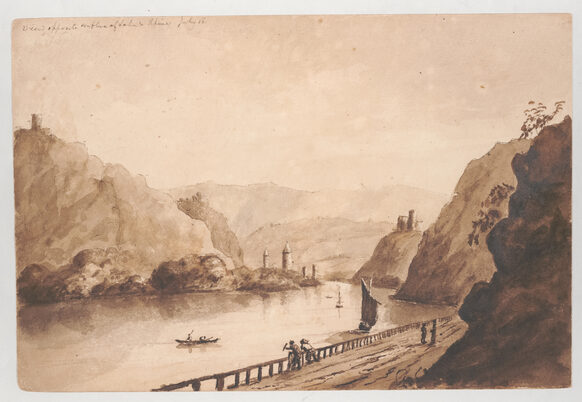 Ansicht der Lahnmündung, 1816, Rückseite