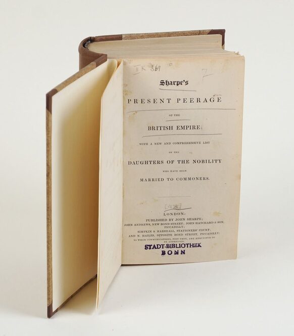 Das familienkundliche Handbuch „Sharpe‘s Present Peerage“ (1834)