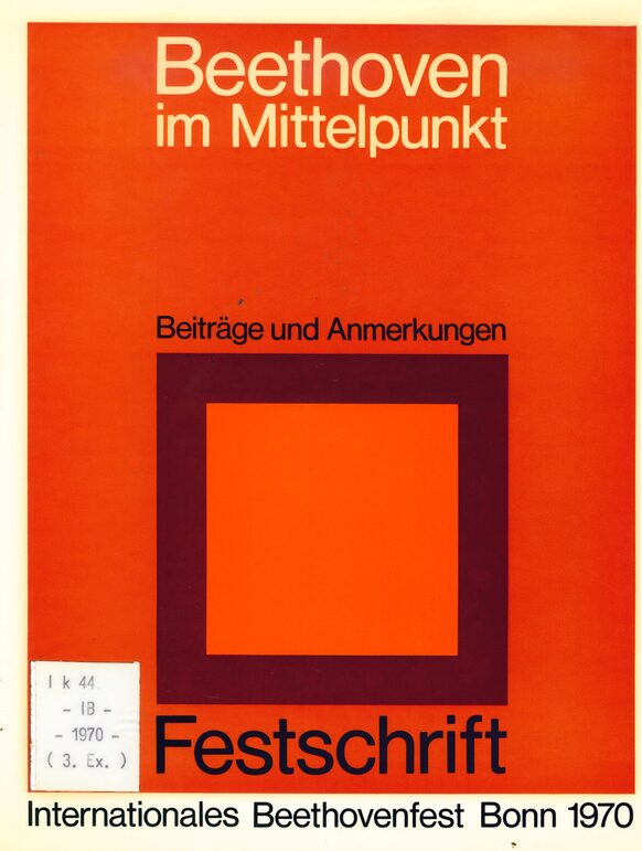 Cover der Festschrift zum Internationalen Beethovenfest 1970