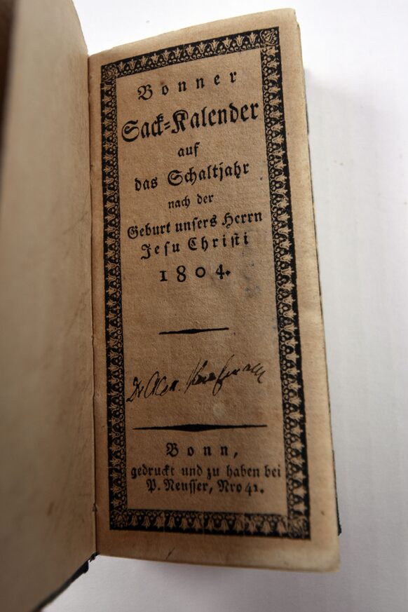 Historischer Bonner Sack-Kalender 1804