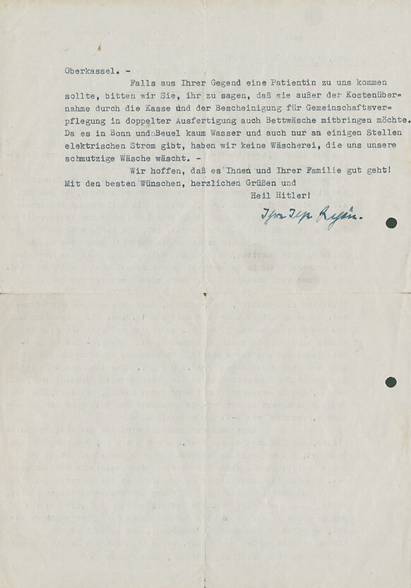 Rückseite des Briefes vom 29. Januar 1945 (StABN SN19/860)