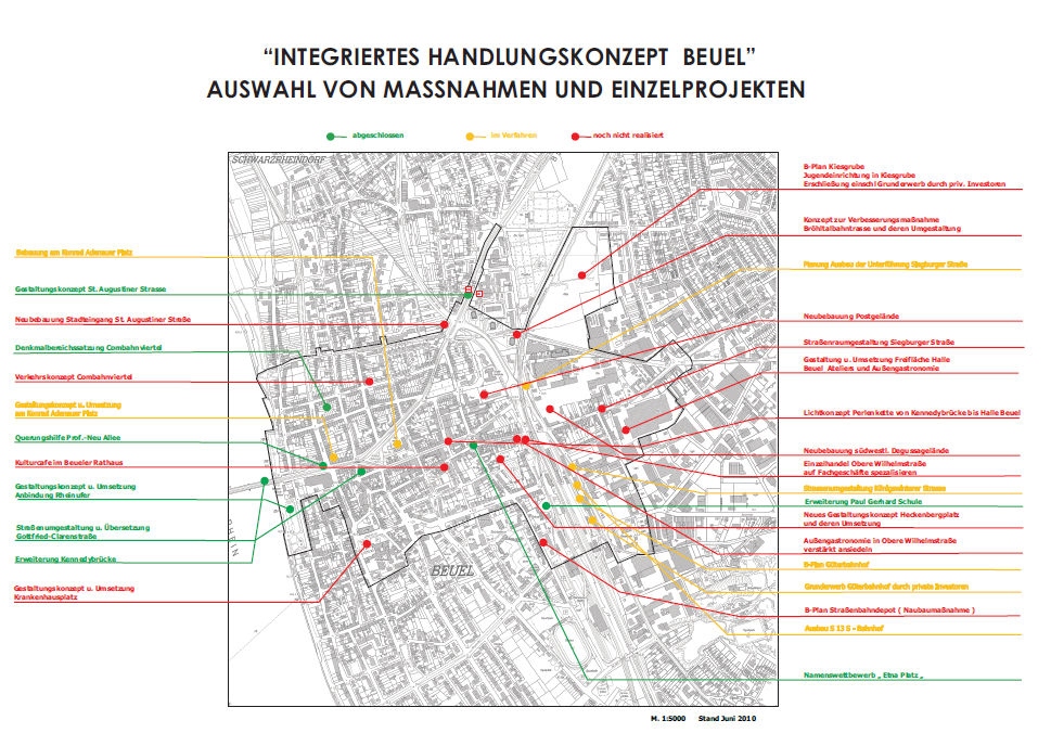 Integriertes Handlungskonzept Beuel - Karte mit Maßnahmen