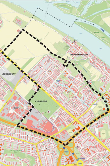 Ausschnitt auf dem Stadtplan, Ortsteil Auerberg