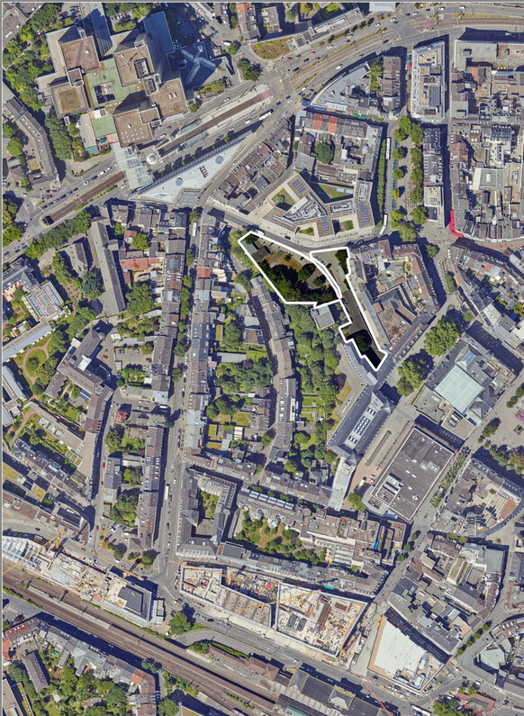Luftbild Grünfläche Budapester Straße