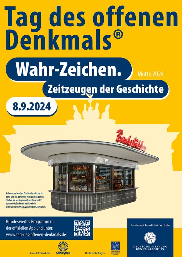 Das Plakat zum Tag des offenen Denkmals 2024 zeigt das Bundesbüdchen in Bonn
