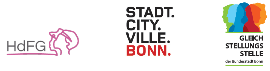 Logo Haus der FrauenGeschichte Bonn und der Stadt Bonn sowie der Gleichstellungsstelle Bonn