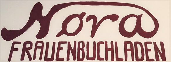 Schriftzug in der Bornheimer Straße "Nora - Frauenbuchladen"