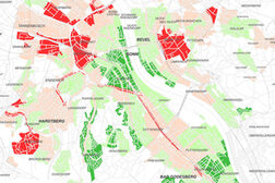Auszug aus dem Stadtplan mit dem Mietspiegel 2022 für Bonn