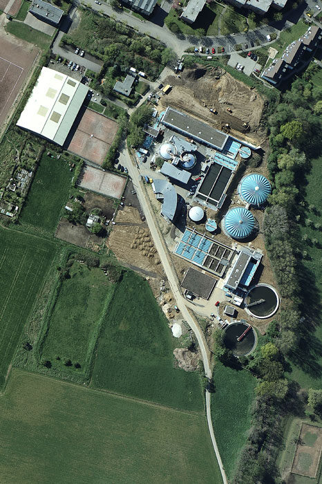 Luftbild der Kläranlage in Duisdorf
