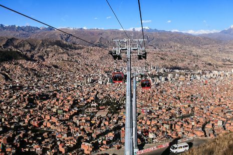 Luftansicht der Stadt La Paz in Bolivien