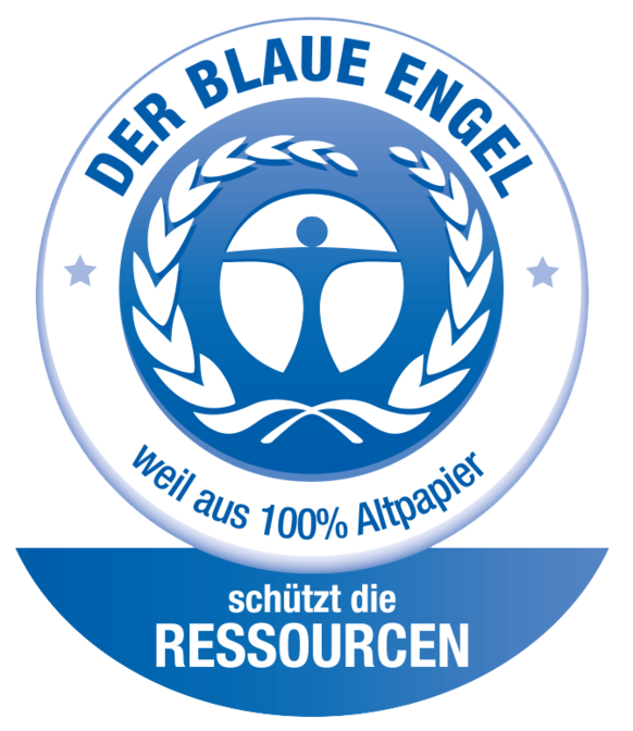 Logo Umweltzeichen Blauer Engel für Altpapier