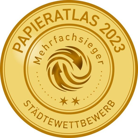 Logo des Städtewettbewerbs Papieratlas 2023