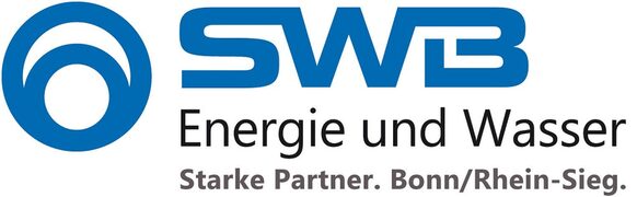Logo der Stadtwerke Bonn Energie und Wasser mit blauem Schriftzug SWB
