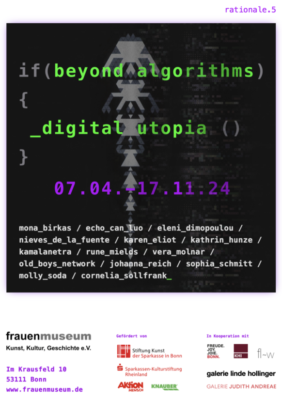 Plakat der Ausstellung beyond algorythms_digital utopia