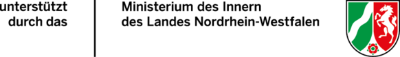 Logo "unterstützt durch das Ministerium des Inneren des Landes Nordrhein-Westfalen"